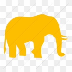 Simple Yellow Animals African Elephant Icon - Big png