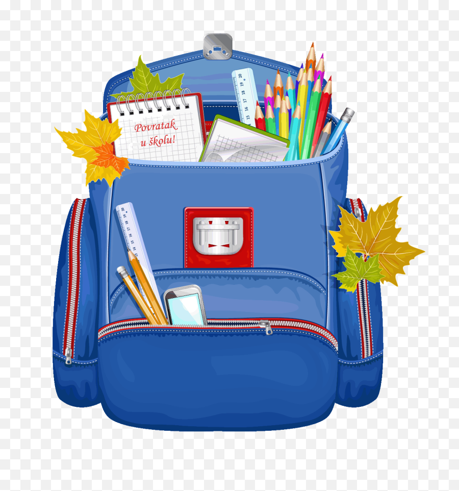 Blue School Backpack Png Clipart - Inside A School Bag,Backpack Clipart Png