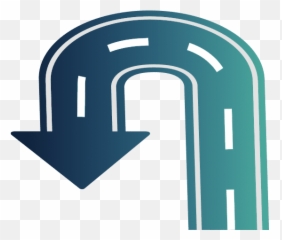 U Turn Asphalt Road Gradient Icon - Vertical png