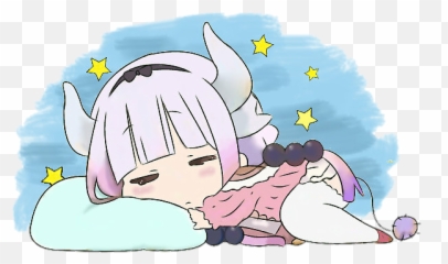 Kanna Kamui Sleeping Cute Kobayashi - San Chi No Kanna Dragon Maid Kanna Sleeping Png,Kanna Kamui Png