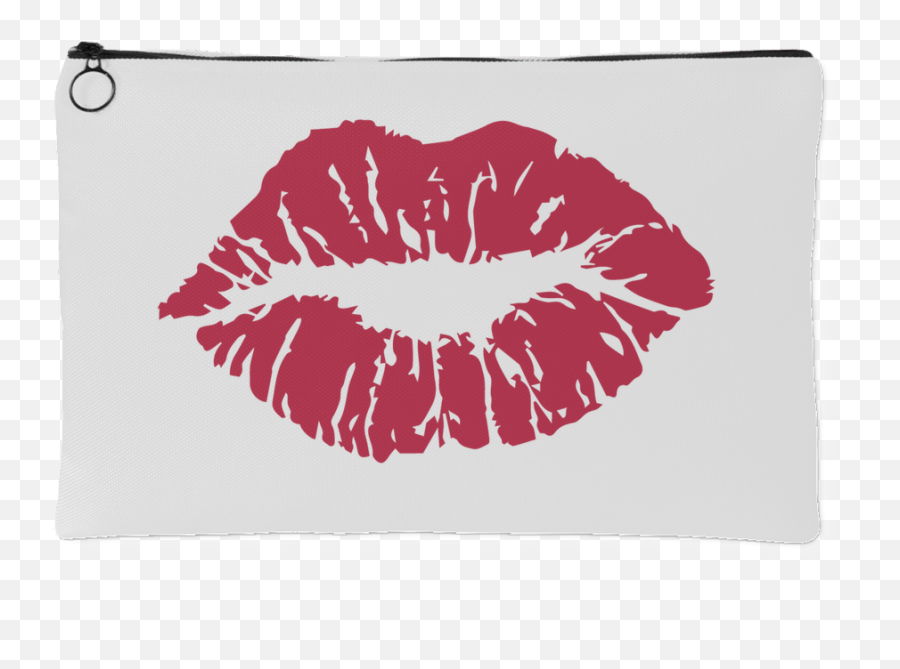 Lipstick Kiss Print Lips Strawberry Shortcake Travel Makeup Accessory Cosmetic Tote Or Money Bag Size Small Large - Transparent Background Gold Lips Png,Lip Print Png
