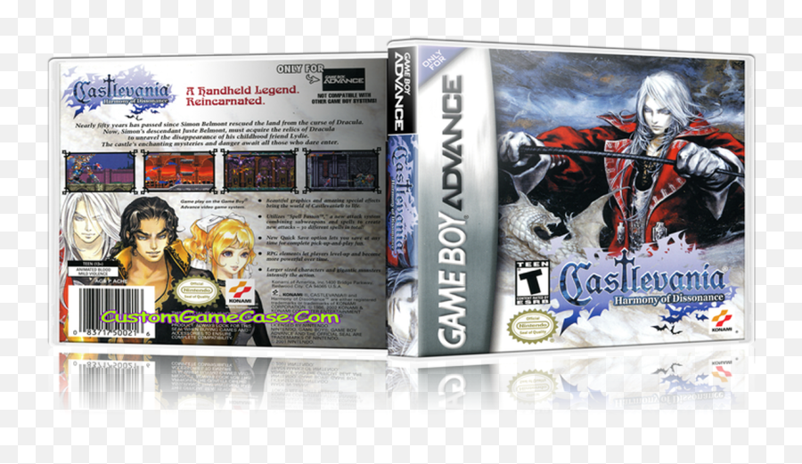 Castlevania Harmony Of Dissonance - Gameboy Advance Gba Empty Custom Replacement Case Castlevania Game Boy Advance Png,Gba Png