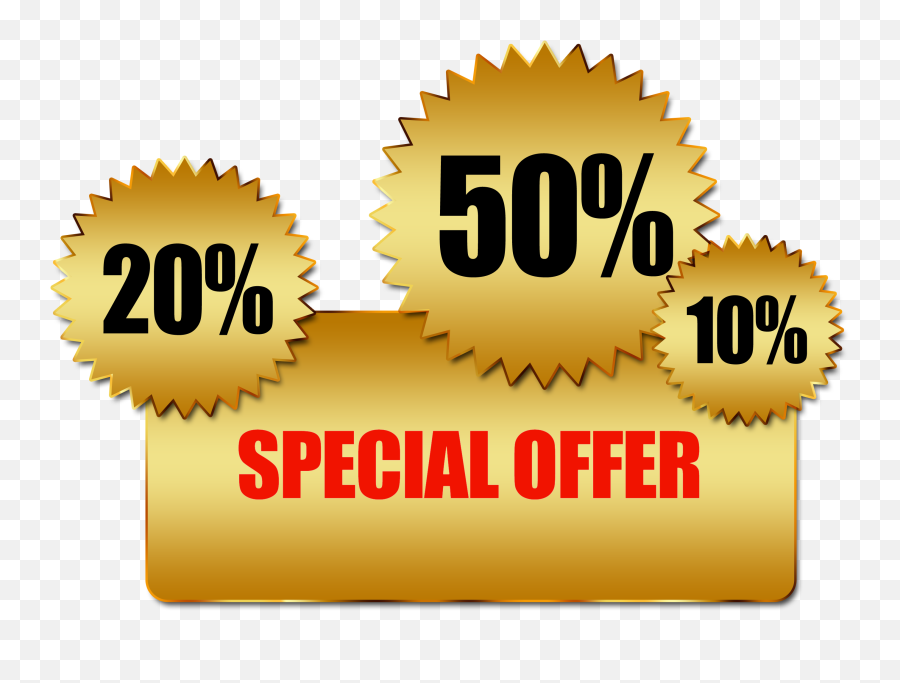 Special Offer Banner With Various Percentages Free Image - Online Shopping Offer Png,Special Offers Icon