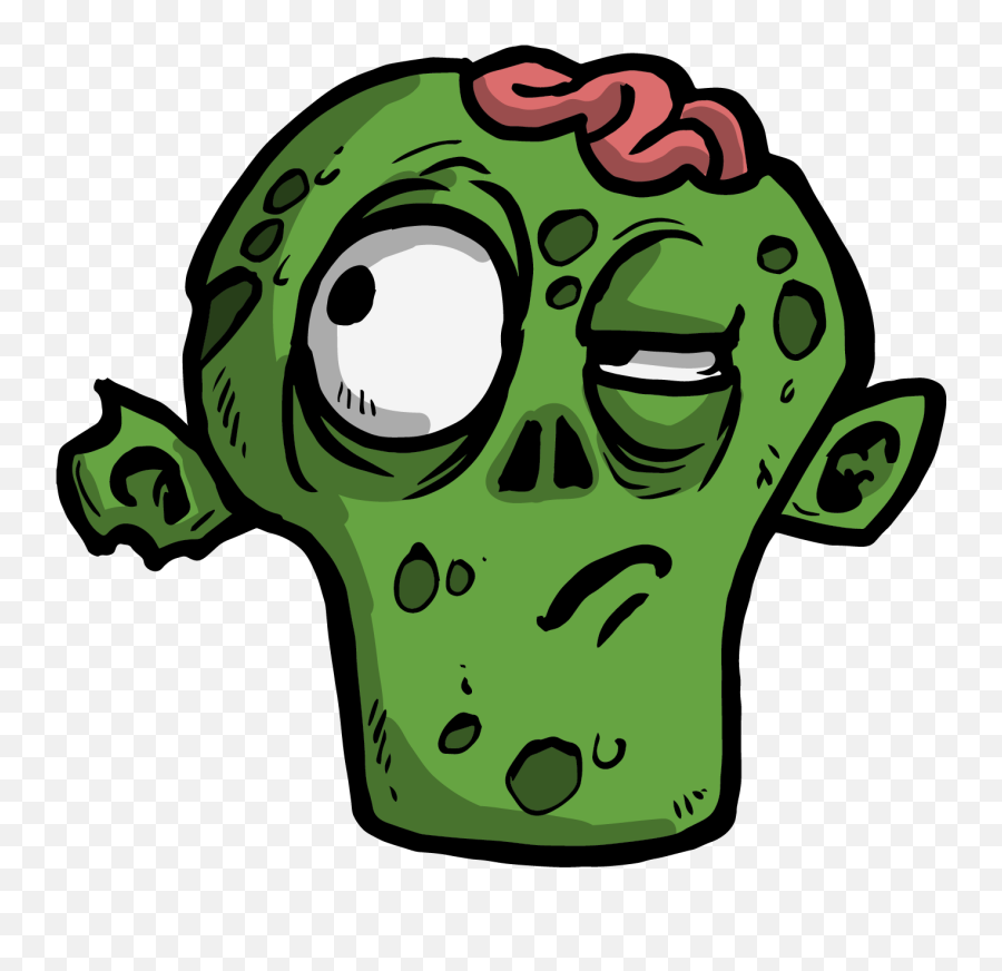 The Zombie Thinking - Cartoon Zombie Face Png Clipart Full Zombie Face Cartoon Png,Thinking Face Png