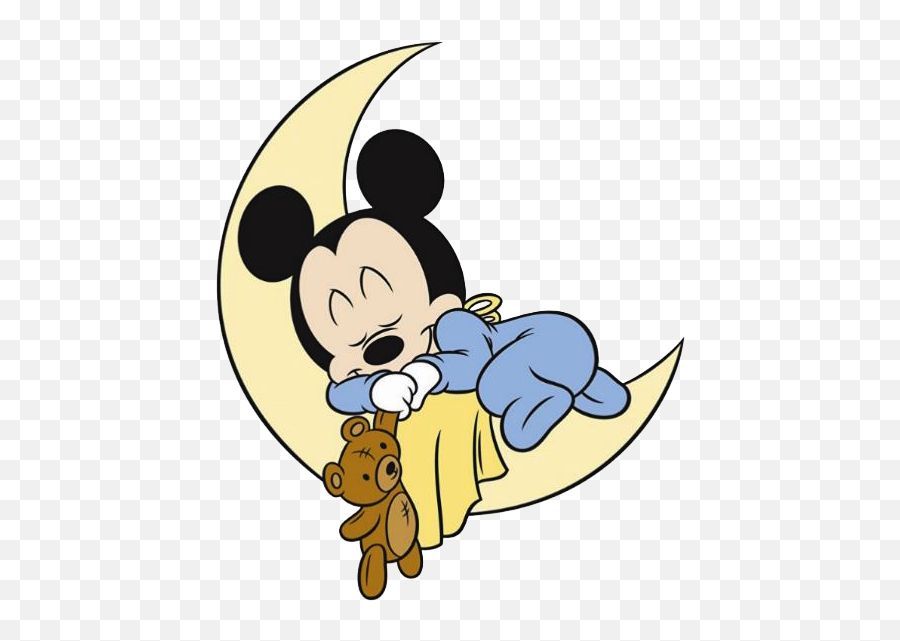 Moon Sleeping Clipart - Clipartingcom Baby Mickey Mouse Png,Moon Clipart Png