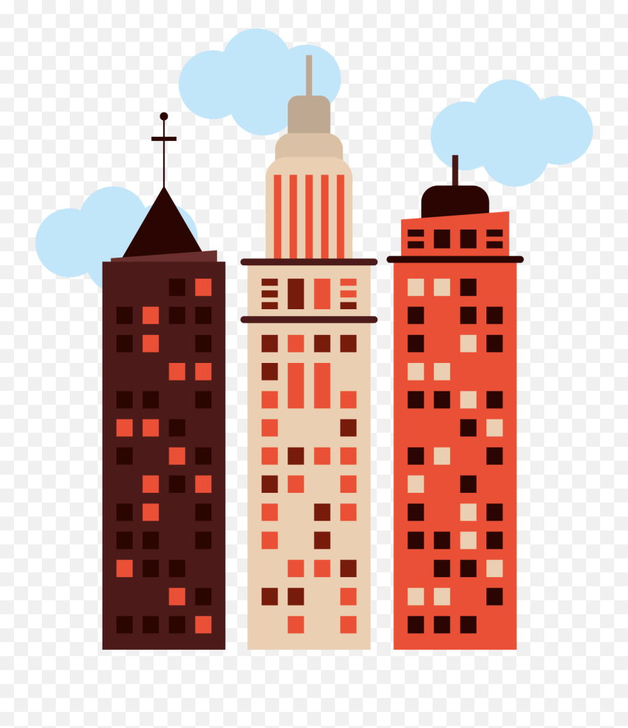 City Cartoon Illustration - Tall Building Icon Vector Png,City Building Png