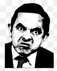 Download Rowan Atkinson - Mr Bean Stencil Png Image With No Mr Bean Black And White,Mr Bean Png
