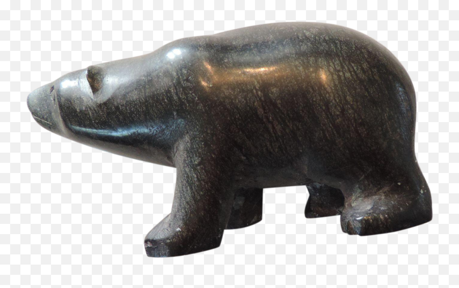 Polar Bear Wood Carving Inuit Figurine - Narwhal Png Polar Bear,Narwhal Png