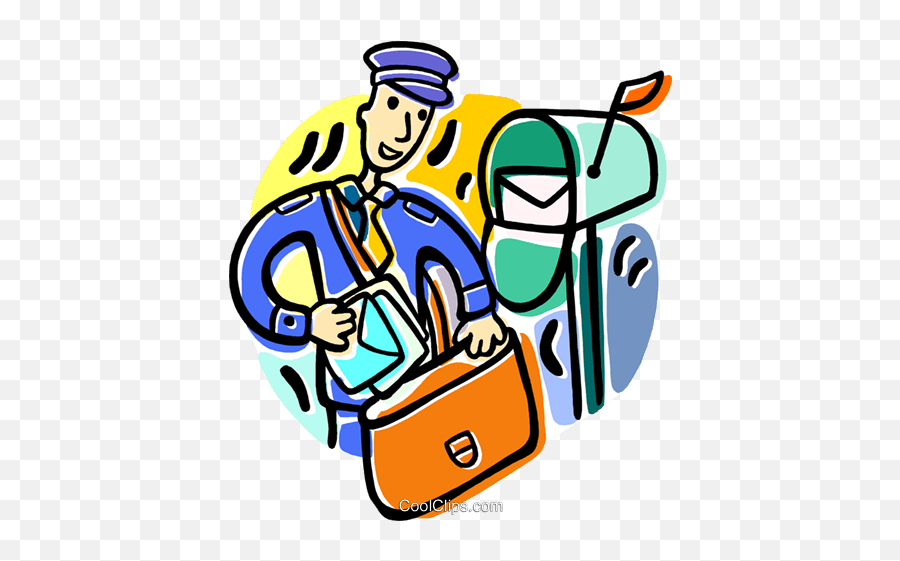 Postal Worker Collecting The Mail Royalty Free Vector Clip - Public Services Provided By Government Png,Mailman Png