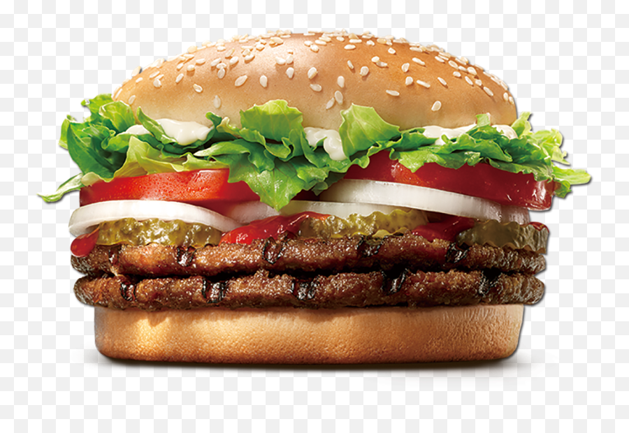 Download King Whopper Hamburger Burgers - Burger King Double Whopper Png,Burgers Png