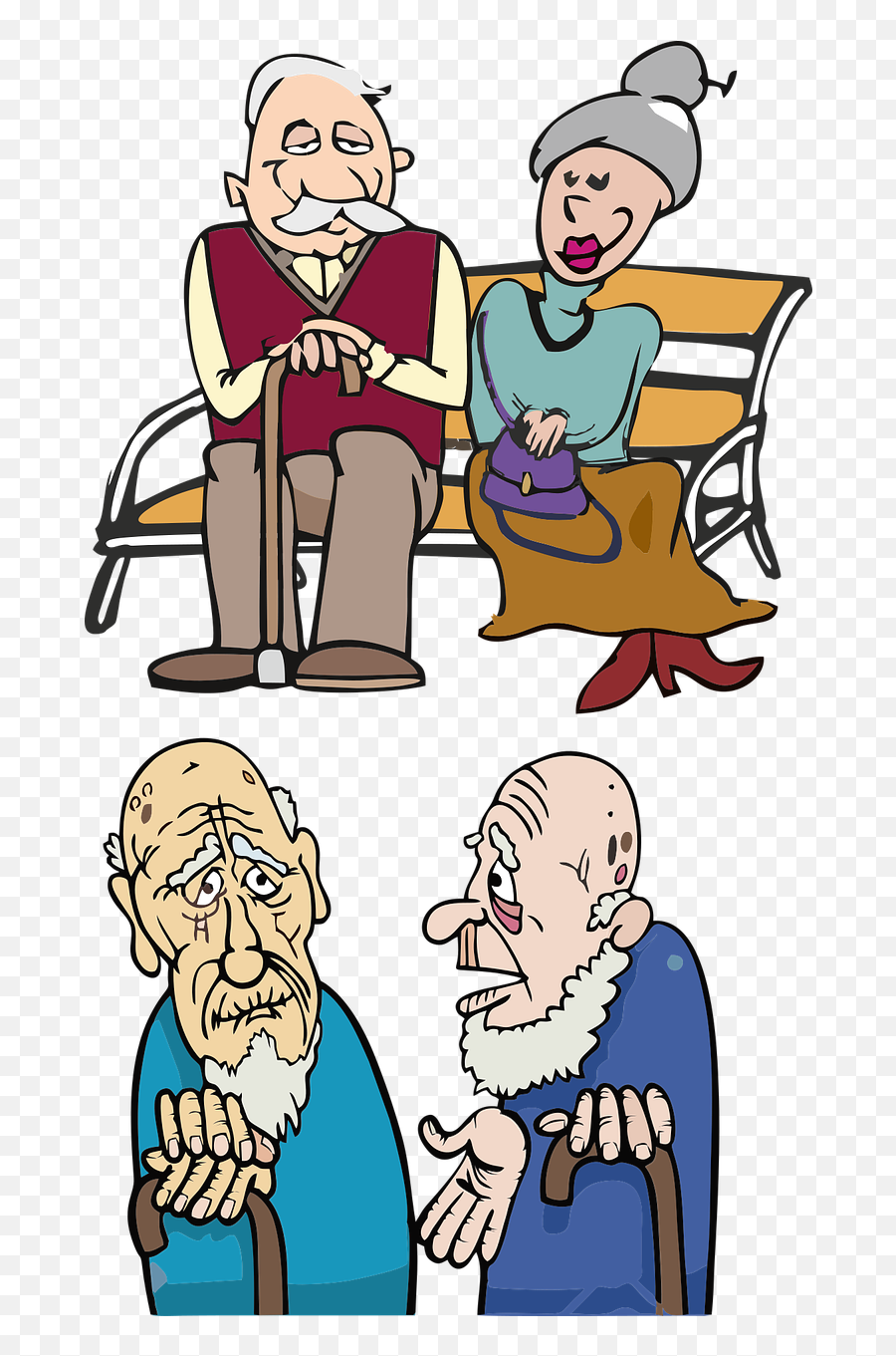 Grandparents Elders Seniors - Free Vector Graphic On Pixabay Cartoon Png,Grandparents  Png - free transparent png images 