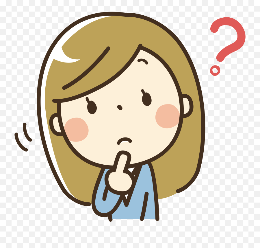 Transparent Clipart Thinking - Girl Thinking Clipart Png,Thinking Emoji Transparent