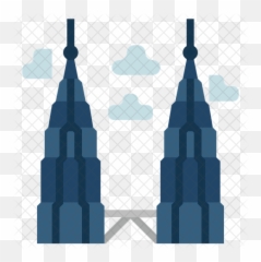 Petronas Twin Towers Icon Of Flat Style - Malaysia Kuala Lumpur Landmark png