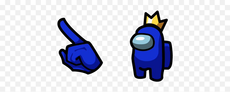 Among Us Blue Character In Crown Cursor U2013 Custom - Blue Among Us Character With Crown Png,Cartoon Crown Png