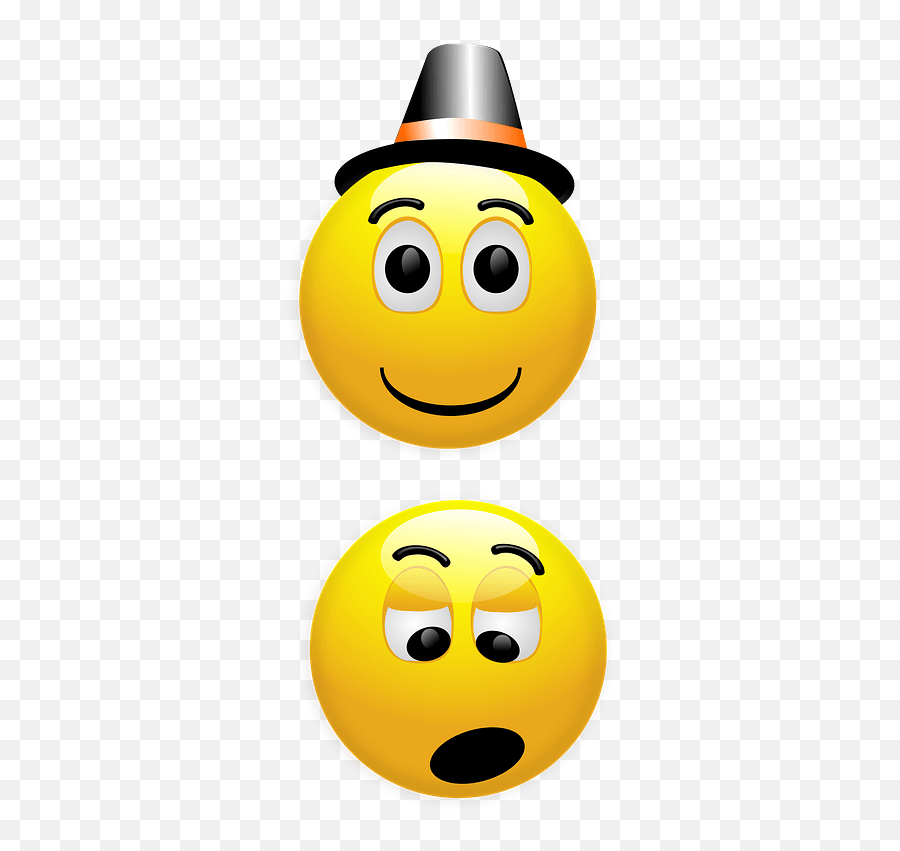 Black Hat Smiley And Surprised Clipart Free Download - Happy Smiley Png,Surprised Emoji Transparent