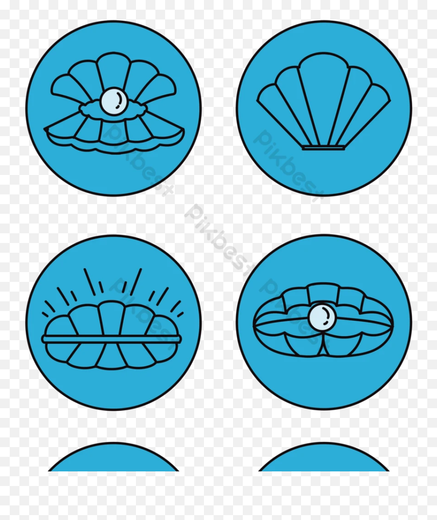 Linear Drawing Shell Pearl Icon Ai Free Download - Pikbest Horizontal Png,Hand Drawn Social Icon App