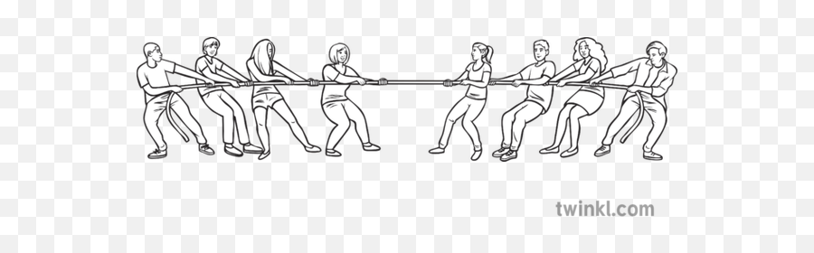 Tug Of War 8 People Science Ks3 Ks4 Bw - For Adult Png,Tug Of War Icon