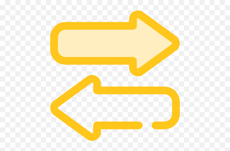 Arrows Right Left Interface Transfer Gold Icon Png Bi - directional Icon
