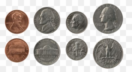 Penny Nickel Dime Quarter - Penny Nickel Dime Quarter Png,Dime Png