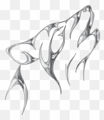 White Wolf Png - Abstract Line Drawing