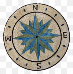Coralie - Compass Rose Mosaic Clipart World Economy Png