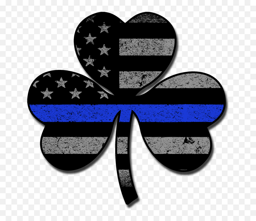 Thin Blue Line Shamrock Flag Decal - Thin Blue Line Shamrock Decal Png,Shamrocks Png