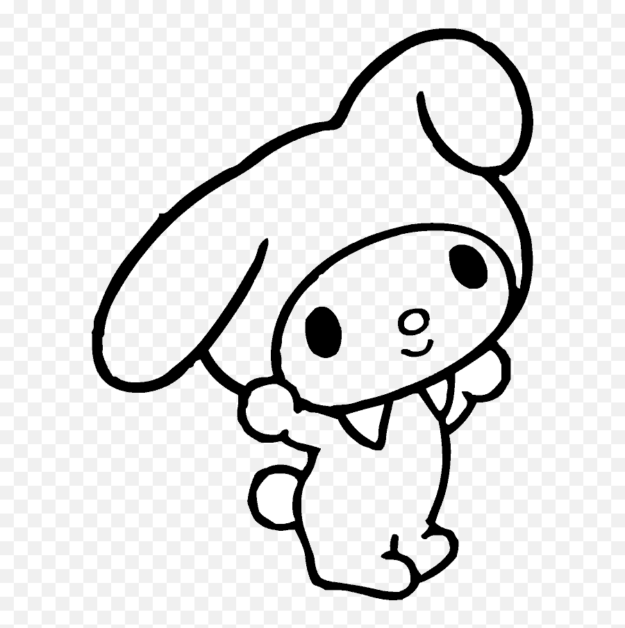 Real Madrid And Barcelona - My Melody Coloring Pages Clipart Melody Sanrio Black And White Png,Real Madrid Icon