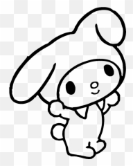 Real Madrid And Barcelona - My Melody Coloring Pages Clipart Sanrio Black White png