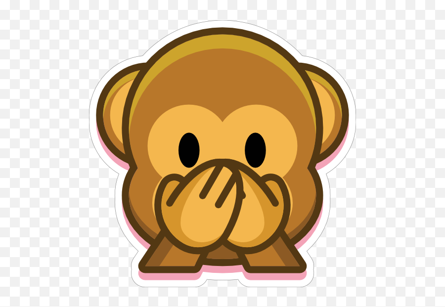 Monkey Speak No Evil Emoji Sticker - Animal Emoji Png,Monkey Emoji Png