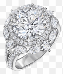 Round Brilliant Diamond Engagement Ring Harry Winston - Bridal Couture By Harry Winston Round Brilliant Diamond Engagement Ring Png,Halo Ring Png