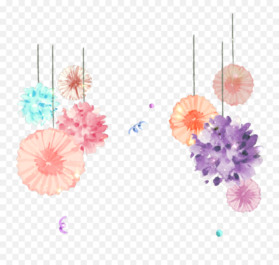 Glitter Border Borders Hanging Flower - Art Print Birthday Watercolor Decoration Png,Glitter Border Png