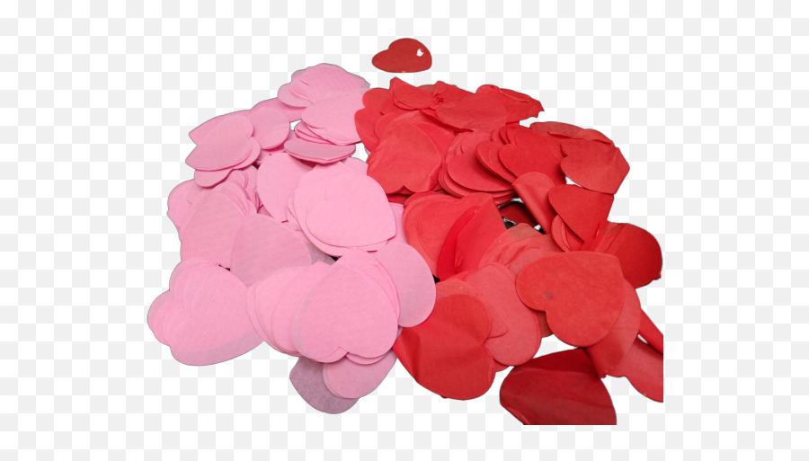 Red Pink Love Heart Paper Confetti - Plush Png,Red Confetti Png