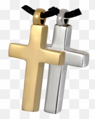 Brass Cross Cremation Pendant - png