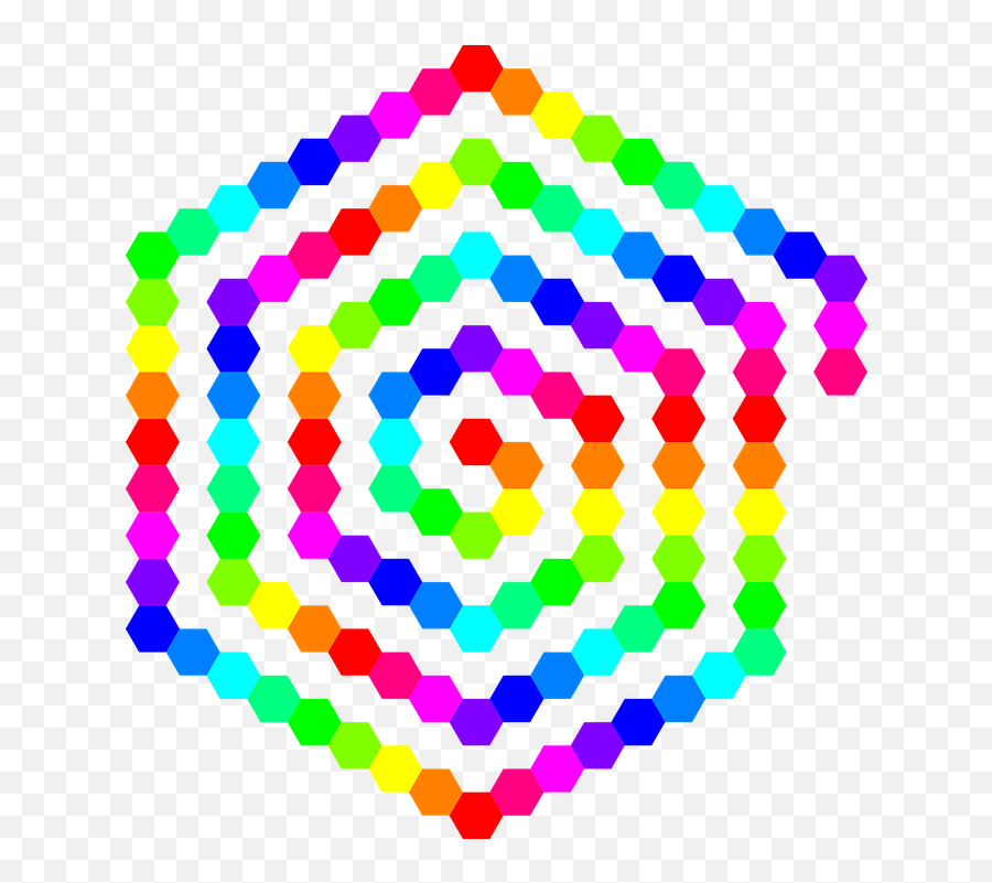 Rainbow Colors Hexagon Shape - Hexagone Concentrique Png,Hexagon Shape Png