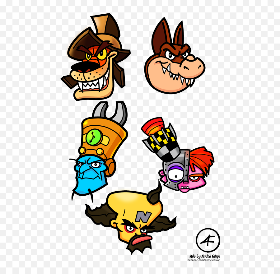 Crash Bandicoot Game Art Videogames - Crash Bandicoot All Bosses Png,Crash Bandicoot Transparent