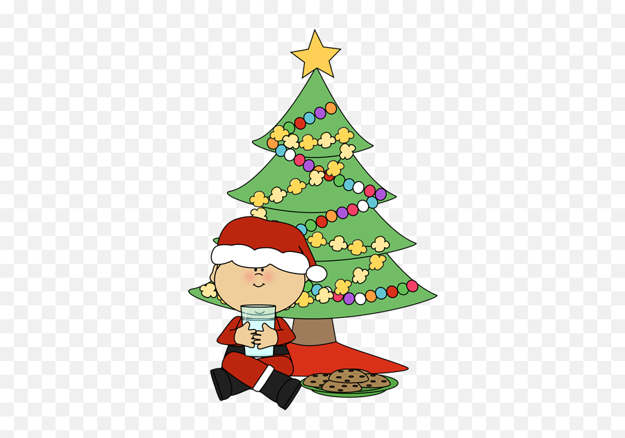 Christmas Clip Art - Santa And Christmas Tree Clipart Png,Christmas Clip Art Png