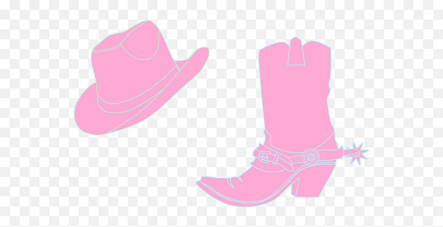 Cowgirl Hat And Boot Clip Art - Cowboy Boots Clipart Free Png,Cowgirl Png
