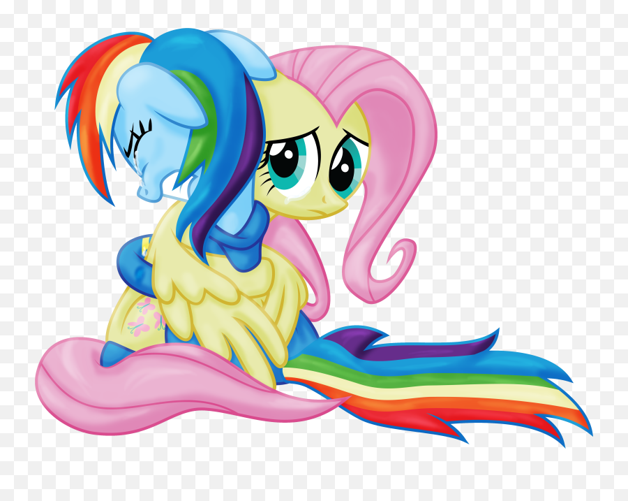 Crying Fluttershy Hug - Rainbow Dash Crying Fluttershy Png,Rainbow Dash Png