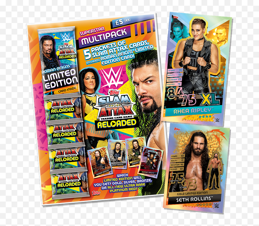 Multi - Pack With Reah Ripley Xl And Seth Rollins Gold Limited Edition Card Png,Seth Rollins Png