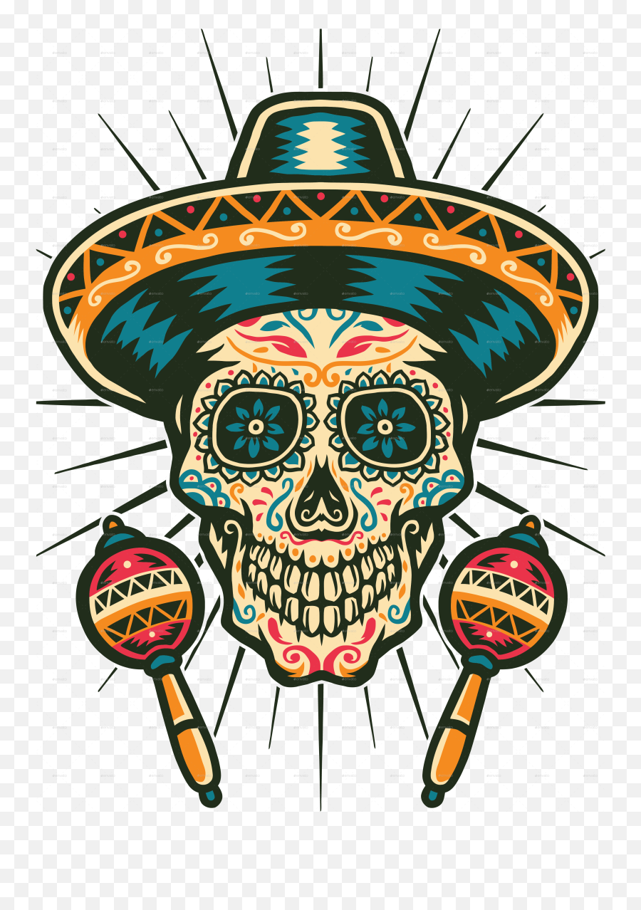 Mexican Sugar Skull - Mexican Sugar Skull Png,Mexican Png