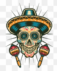 Mexican Sugar Skull - Mexican Sugar Skull Png,Mexican Png