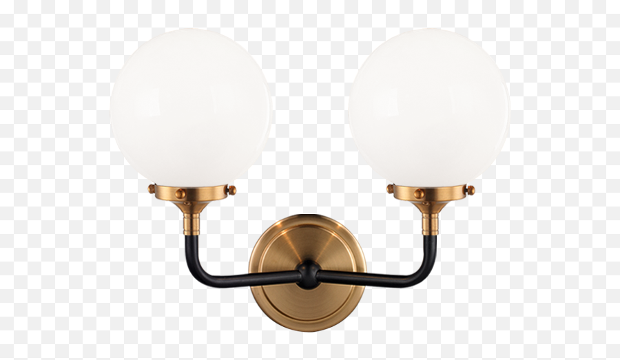 Particle Aged Gold Brass With Black Rod 2 Arm Sconce - Sconce Png,Light Particles Png