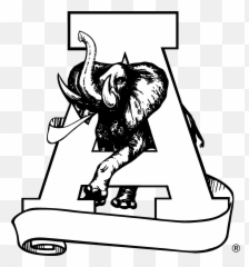 Alabama Crimson Tide Logo Black And - Alabama Crimson Tide Elephant Png,Roll Tide Png