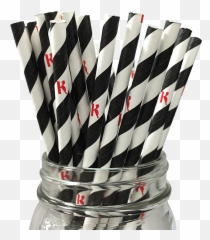 Black Stripe K 25pc Paper Straws - Lanterns And More Cylinder Png,Black Stripe Png