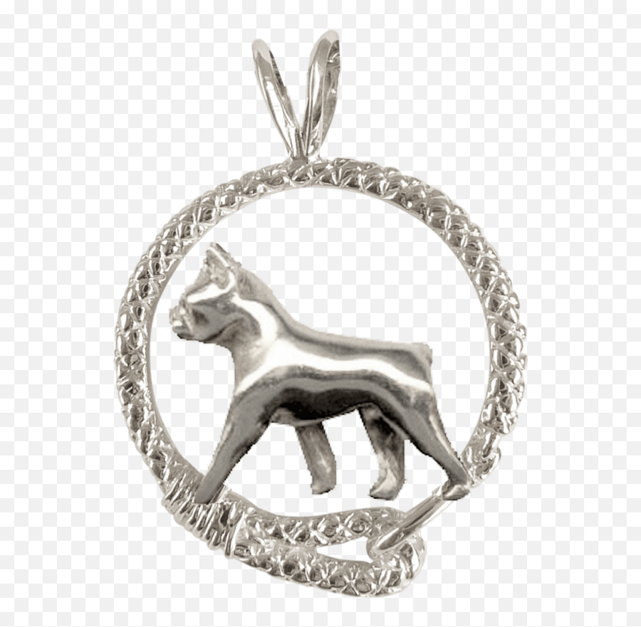 Boston Terrier In Solid Sterling Silver Leash Pendant - Solid Png,Boston Terrier Png