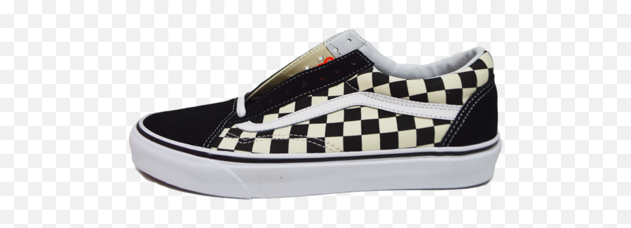 Old Skool Vans Black Checkerboard - Vans Os Checkerboard Red Png,Vans Png