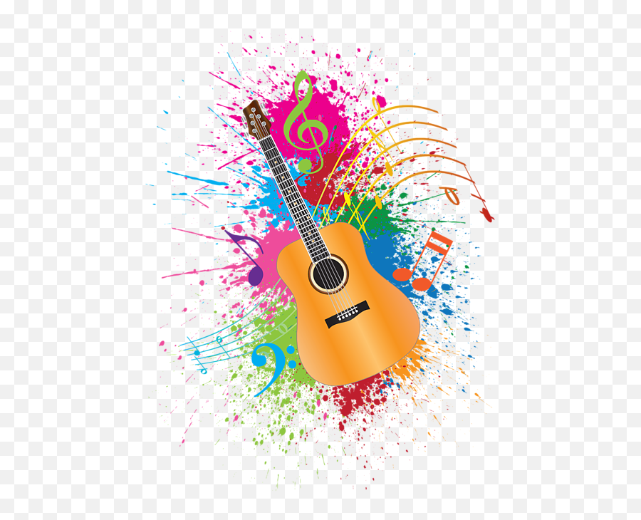 Guitar Clipart Colorful - Violin Paint Splatter Abstract Illustration Png,Acoustic Guitar Png