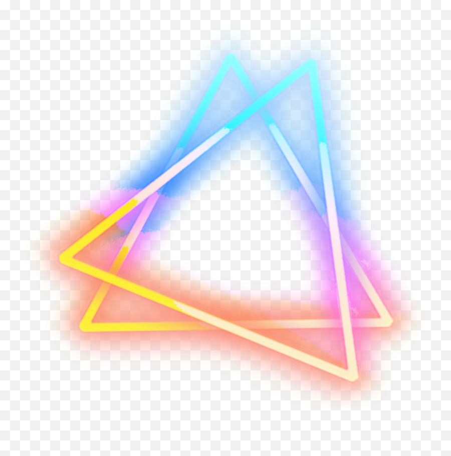Kpop Frame Border Triangle Neon - Neon Triangle Png For Picsart,Blue Triangle Png