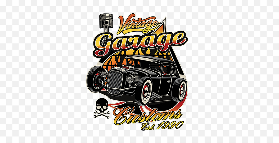 Vintage Garage Customs 1 - Art Brands Png,Vintage Hotrod Icon