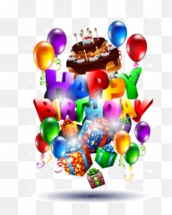 Download Hd Happy Birthday Png Text 3d - With Cake